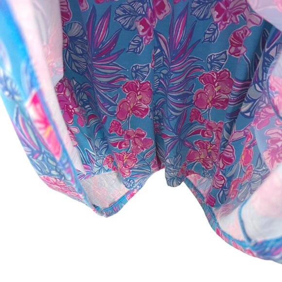 Lilly Pulitzer Niki One Shoulder Romper Size 14 Cumulus Blue Orchid Oasis DR1787 - Picture 8 of 13